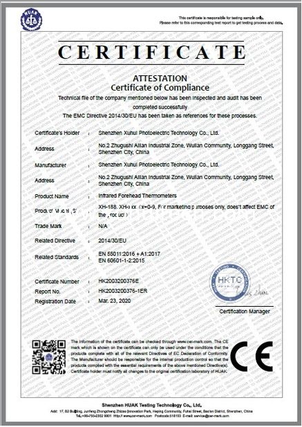 CHINA XUHUI TECHNOLOGY CO.,LIMITED Certificações